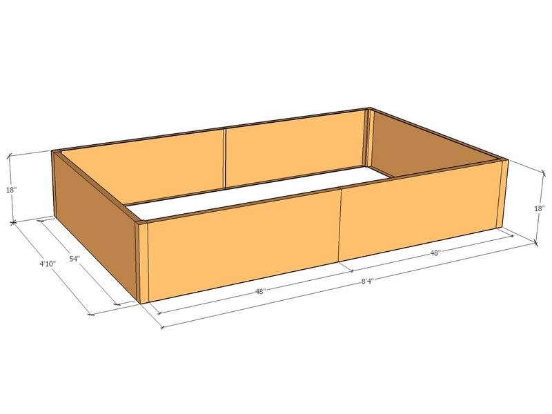 Rectangular planter kit 8'4" x 4'10" x 18"T