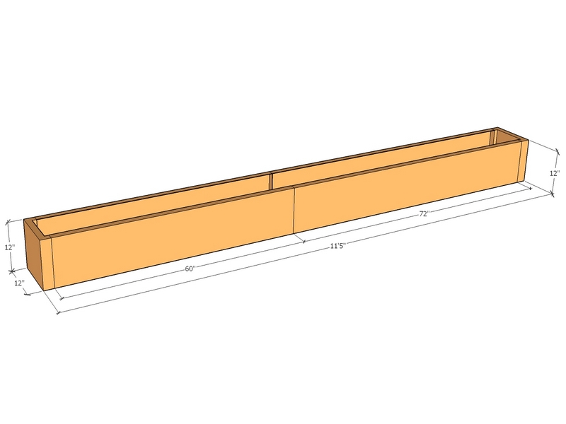 Rectangular planter kit 11'5" x 12" x 12"T