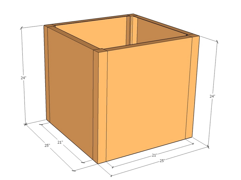 Rectangular planter kit 25" x 25" x 24"T