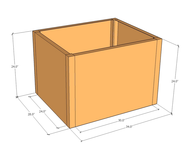 Rectangular planter kit 34" x 28" x 24"T