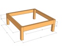 Rectangular planter kit 34" x 34" x 4"T