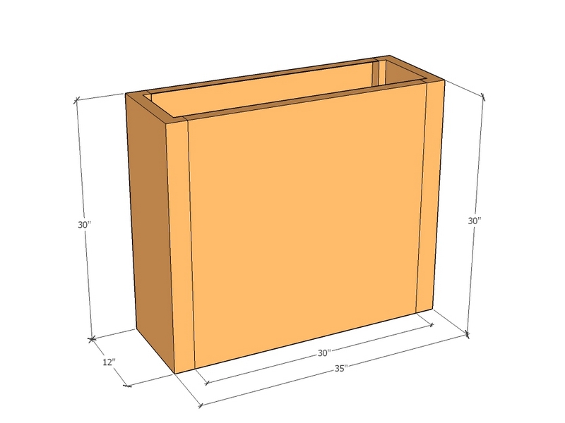 Rectangular planter kit 35" x 12" x 30"T