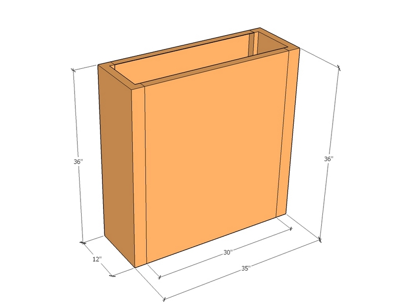 Rectangular planter kit 35" x 12" x 36"T