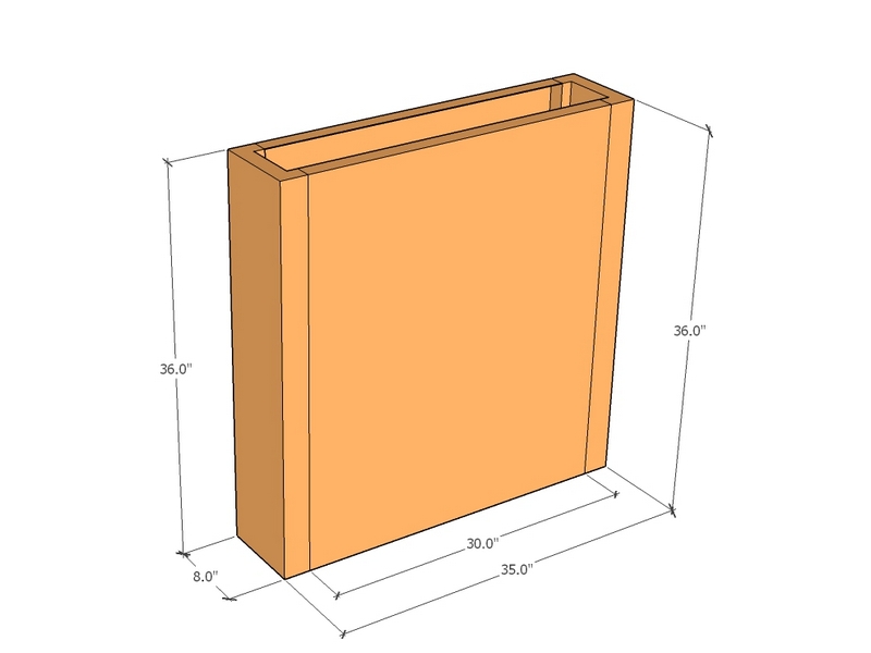 Rectangular planter kit 35" x 8" x 36"T