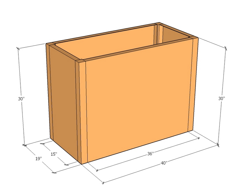 Rectangular planter kit 40" x 19" x 30"T