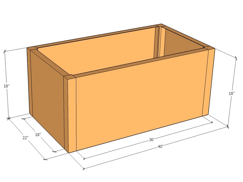 Rectangular planter kit 3'4" x 22" x 18"T
