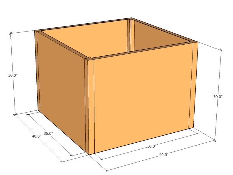 Rectangular planter kit 3'4" x 40" x 30"T