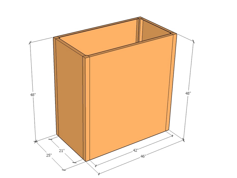 Rectangular planter kit 3'10" x 25" x 48"T