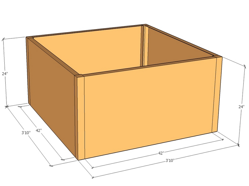 Rectangular planter kit 3'10" x 3'10" x 24"T