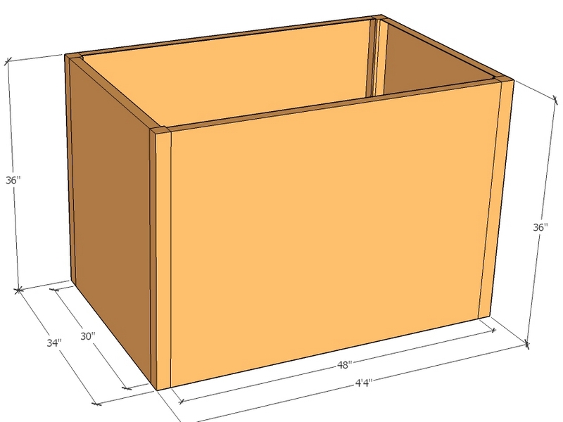 Rectangular planter kit 4'4" x 34" x 36"T
