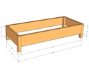 Rectangular planter kit 4'10" x 25" x 8"T