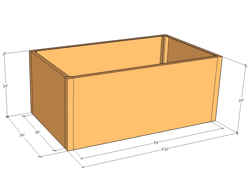 Rectangular planter kit 4'10" x 34" x 24"T