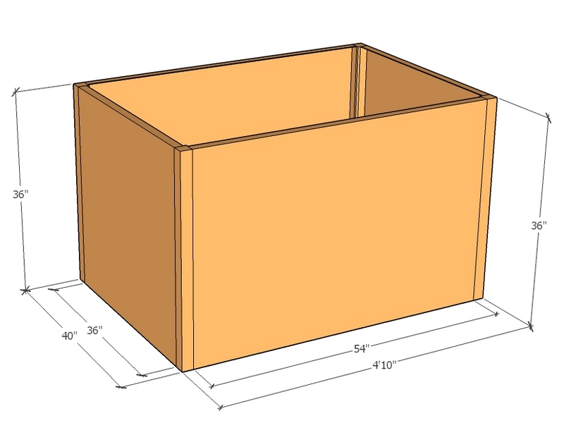 Rectangular planter kit 4'10" x 40" x 36"T