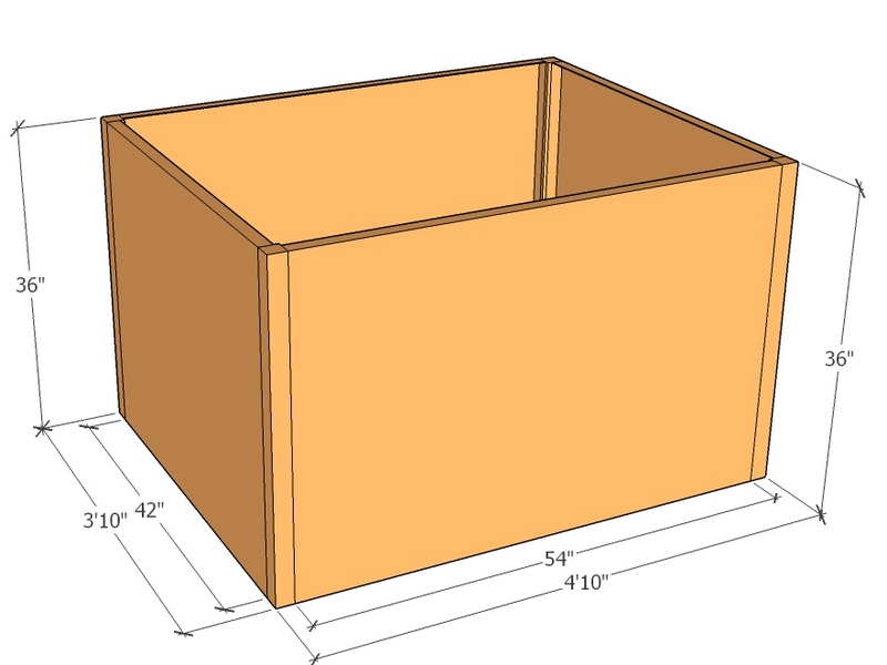 Rectangular planter kit 4'10" x 3'10" x 36"T