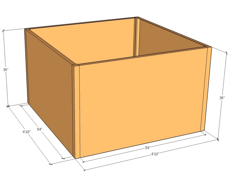 Rectangular planter kit 4'10" x 4'10" x 36"T
