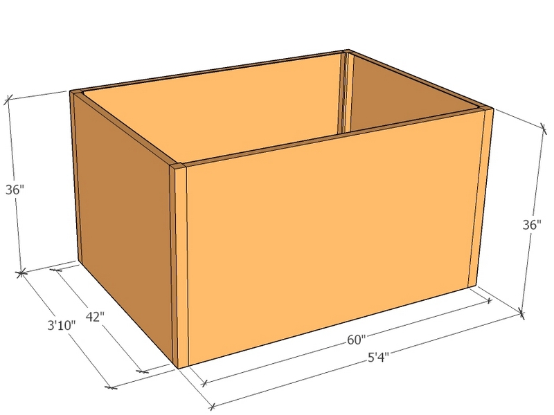 Rectangular planter kit 5'4" x 3'10" x 36"T