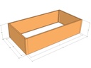 Rectangular planter kit 6'4" x 40" x 18"T