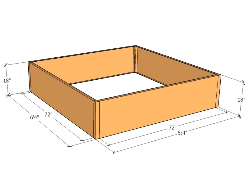 Rectangular planter kit 6'4" x 6:4" x 18"T