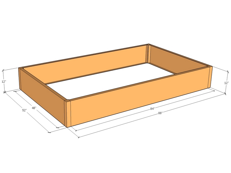 Rectangular planter kit 7'4" x 4'4" x 12"T