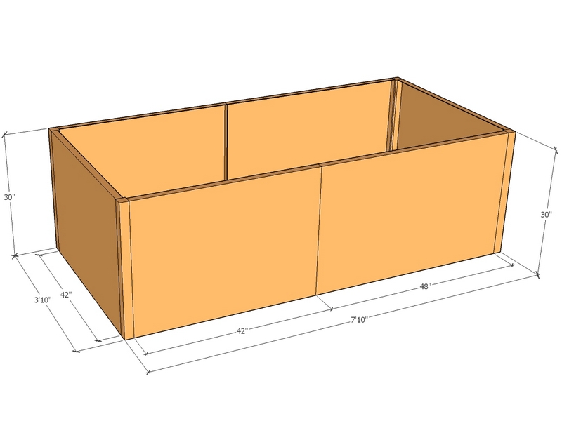 Rectangular planter kit 7'10" x 3'10" x 30"T