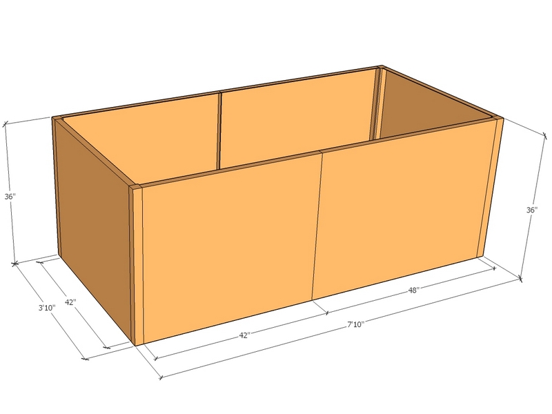 Rectangular planter kit 7'10" x 3'10" x 36"T
