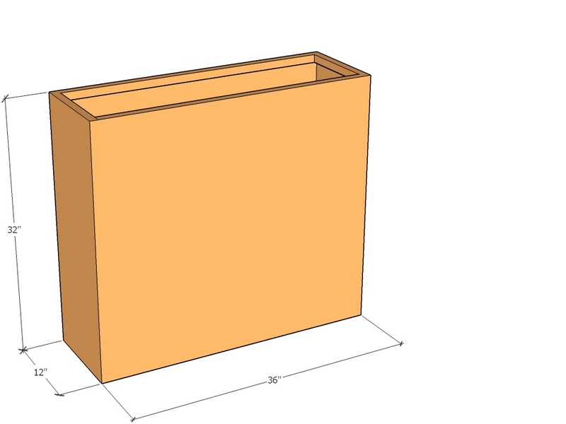 Corten Planter 36"L x 12"W X 32"Tall
