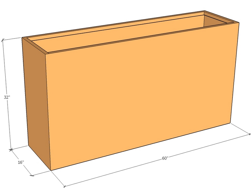 Corten Planter 60"L x 16"W X 32"Tall