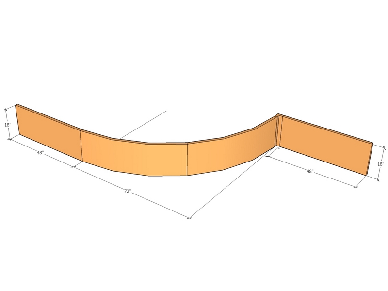 Retain wall Curv 14'2" L x 72"rad 18" T Ext