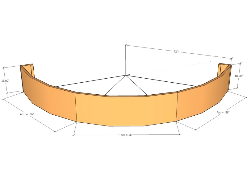 Retain wall Curv 14'4" L x 72"rad 18" T Ext