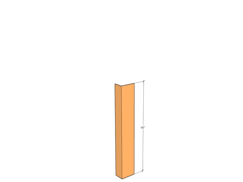 [CorAng60-160-4-11] Angle Post 60" x 160 x 4" x 11ga